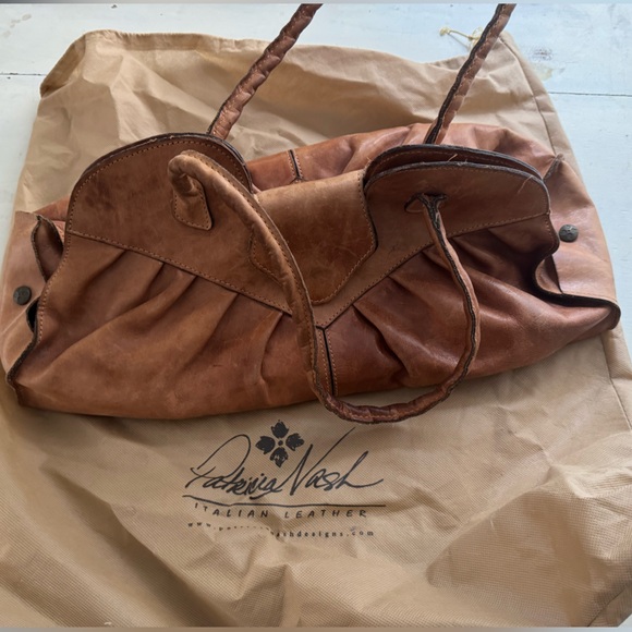 Patricia Nash Tan Leather Shoulder Bag Large Lionel Purse - Picture 3 of 16